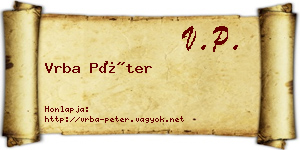 Vrba Péter névjegykártya