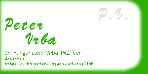 peter vrba business card